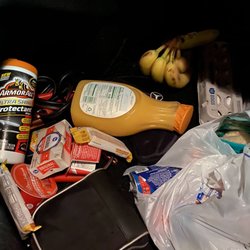 Kroger - More loose items. Damaged orange juice container.