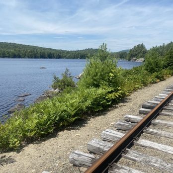 Revolution Rail - Rail tracks and pond - Bike tours Near Me - Dedham, Maine