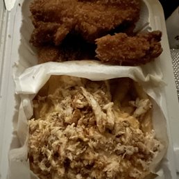 Fish and lump crab fries Fish and lump crab fries