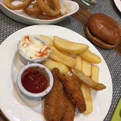The Royal Marine Hotel - Chicken goujons and onion rings with chips is so good