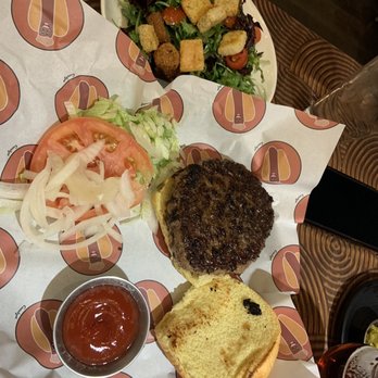 Denizens Brewing - The burger with a side salad - Breweries Near Me - Riverdale Park, Maryland