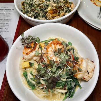 Community Tavern - White Prawn Carbonara - New American Near Me - Chicago, Illinois Community Tavern - White Prawn Carbonara - New American Near Me - Chicago, Illinois