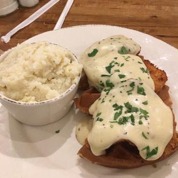Iron Rooster - Chicken n waffles with grits - Cocktail Bars Near Me - Annapolis, Maryland