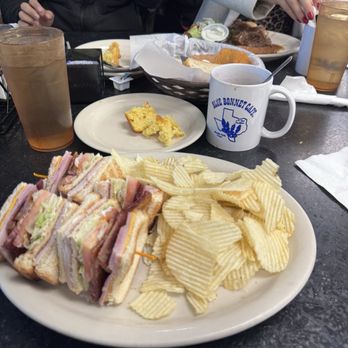 Blue Bonnet Cafe - Club Sandwich - Triple Deck - Desserts Near Me - Marble Falls, Texas