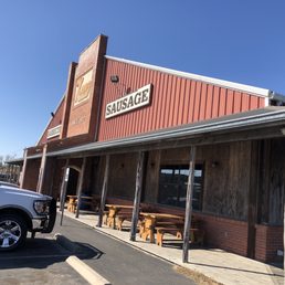 Exterior outside entrance of Kreuz Market - Lockhart, Texas Exterior outside entrance of Kreuz Market - Lockhart, Texas