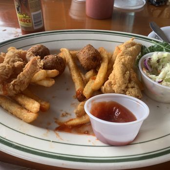 TopWater Grill - Catfish &Shrimp lunch plate. Sorry...I was hungry. - Seafood Near Me - San Leon, Texas TopWater Grill - Catfish &Shrimp lunch plate. Sorry...I was hungry. - Seafood Near Me - San Leon, Texas