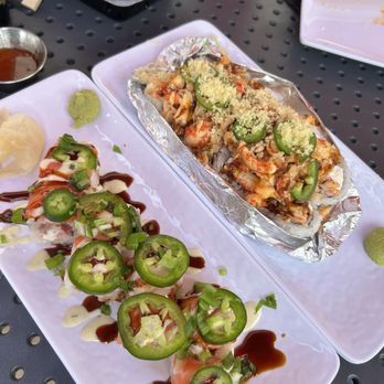 Rock N Roll Sushi - Our 2 favorites! Velcro and VIP baked roll! - Japanese Near Me - Lithia, Florida Rock N Roll Sushi - Our 2 favorites! Velcro and VIP baked roll! - Japanese Near Me - Lithia, Florida