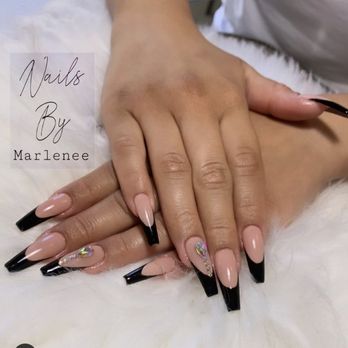 Nails by Marlenee - Black French Tip - Nail Technicians Near Me - Inglewood, California Nails by Marlenee - Black French Tip - Nail Technicians Near Me - Inglewood, California
