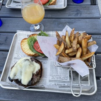 Stormhouse Brewing - IPA with mushroom burger and fries. - American Near Me - North Palm Beach, Florida Stormhouse Brewing - IPA with mushroom burger and fries. - American Near Me - North Palm Beach, Florida