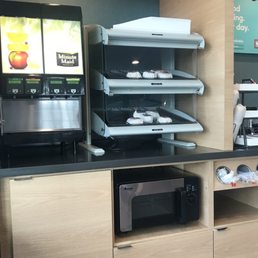Breakfast sandwiches and juice included with the free continental breakfast