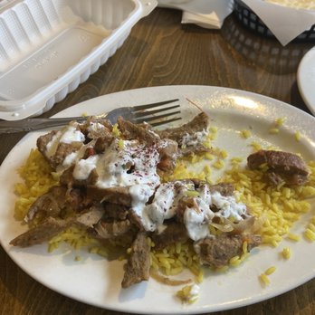 Garlic Crush - Half eaten Gyro platter. Took the left overs home - Lebanese Near Me - Issaquah, Washington Garlic Crush - Half eaten Gyro platter. Took the left overs home - Lebanese Near Me - Issaquah, Washington
