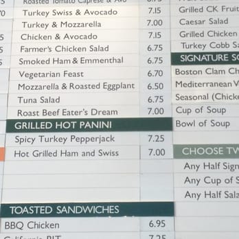Andersen Bakery - Partial menu hanging up in the store - Bakeries Near Me - Union City, California