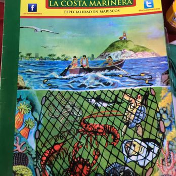 Restaurant Bar la Costa Marinera - menu cover - Seafood Near Me - Mazatlán, SIN