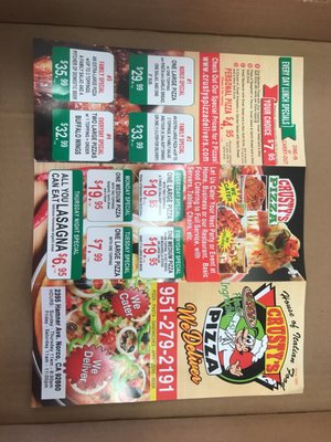 Menu photo 1 Crusty's Pizza Norco, CA