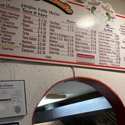 La Juanita - Updated menu pic