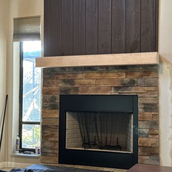 Village Sweep - New handmade mantle and wall touch ups - Chimney Sweeps Near Me - Hudson, Florida