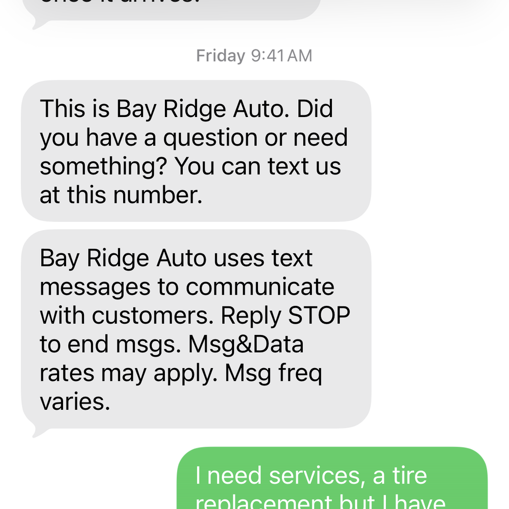 Bay Ridge Honda - Funneled to their text line after being unable to reach anyone by phone - Car Dealers Near Me - Brooklyn, New York