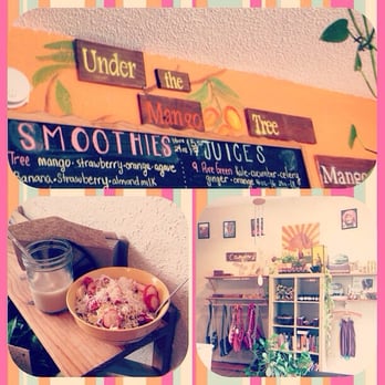 Under the Mango Tree - A few snap shots of the shop, and my smoothie and bowl - Coffee & Tea Near Me - Miami Beach, Florida