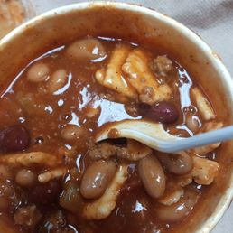 It's supposed to be chil but it's Lima bean stew it seems.