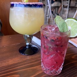 Blackberry Mojito and classic margarita Blackberry Mojito and classic margarita