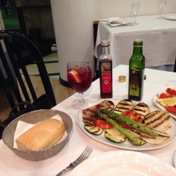 Compostela Marisqueria - Tasty Sangria, grilled veggies!Delicious dinner on our first day in Madrid! Ofcourse, Hubby got the exquisite Crab with Caviar ! - Seafood Near Me - Madrid, M