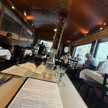 Rino's Place - I'm at the last row of seats, looking to front of the restaurant. Trolley style. - Italian Near Me - Boston, Massachusetts