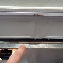 Roy pointed out the wood the previous homeowner used to repair the door and we laughed about it! Roy pointed out the wood the previous homeowner used to repair the door and we laughed about it!