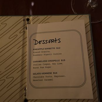San Sabino - Dessert Menu - Italian Near Me - New York, New York San Sabino - Dessert Menu - Italian Near Me - New York, New York