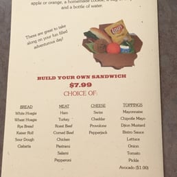 Sandwich options. I had a ham on wheat, and it was not very good.