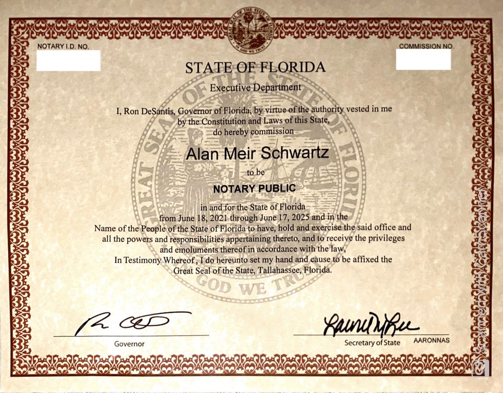 ALAN M SCHWARTZ MOBILE NOTARY Updated September 2024 16 Reviews