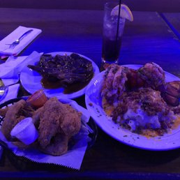 two plates of food on a table