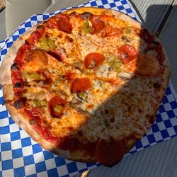 Road Running Wood Fired Pizza - Not the best photo - but the pizza was delicious.