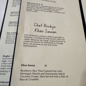 Hanuman Thai Eatery - Dessert menu - Thai Near Me - Orange, California