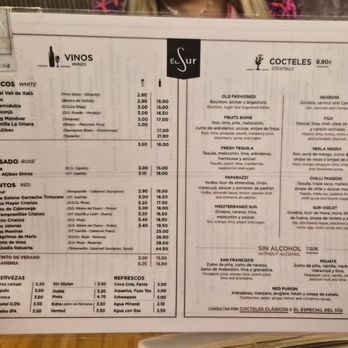 El Sur - Menu August 2026 - Tapas Bars Near Me - Madrid, M El Sur - Menu August 2026 - Tapas Bars Near Me - Madrid, M