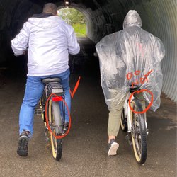 907-E-Bike - Get the bikes with the bikes WITH the mud guards on the left. My friend on the right did not have that and her bottom got wet.