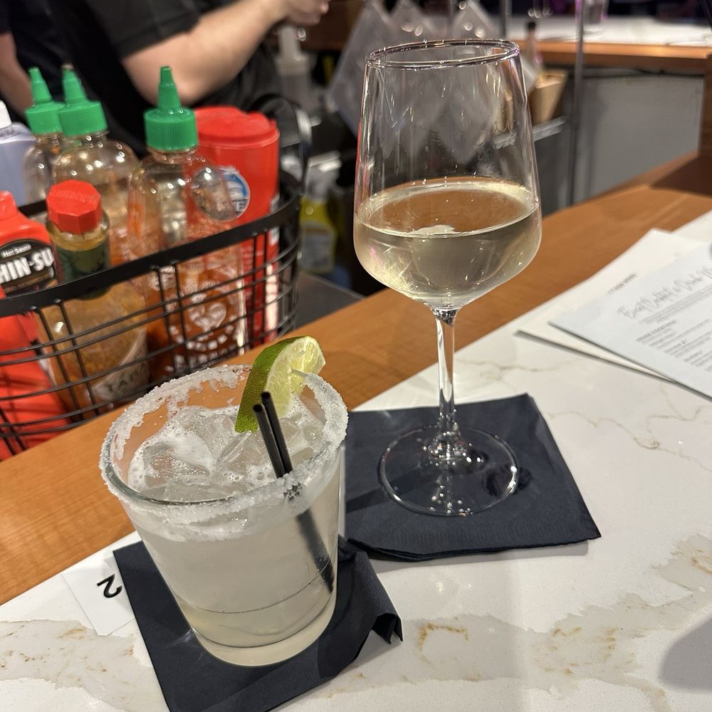 Woo Bar & Kitchen - Margarita and glass of wine - Asian Fusion Near Me - Seattle, Washington Woo Bar & Kitchen - Margarita and glass of wine - Asian Fusion Near Me - Seattle, Washington