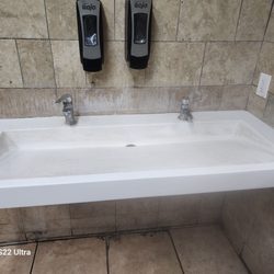 Shell - Stained and dirty sink. No paper towels...only the hand dryer and with the bathroom being this dirty ....