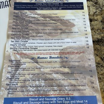 Mamas Kitchen - menu - Breakfast & Brunch Near Me - Seminole, Florida