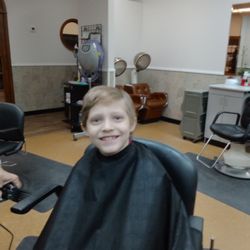 Susie's Shear Perfection - She really cut his hair little by little and stopped every so often to ask him if he wanted it shorter or if he wanted to stop.