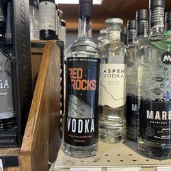 Aspen Grog Shop - They have the Red Rocks Vodka!  It's delicious. I can actually Drink it neat.