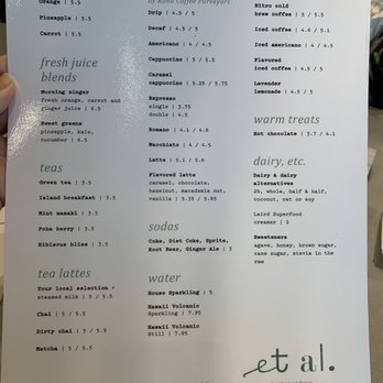 et al. - Drink menu - Breakfast & Brunch Near Me - Honolulu, Hawaii et al. - Drink menu - Breakfast & Brunch Near Me - Honolulu, Hawaii