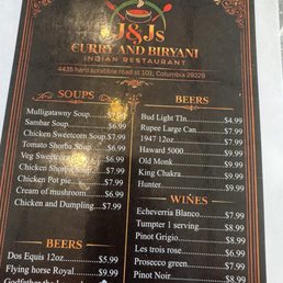 Drink menu Drink menu