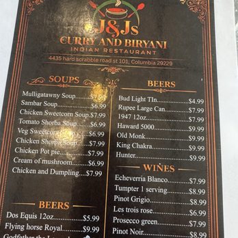 JJ'S Curry's and Biryani - Drink menu - Indian Near Me - Columbia, South Carolina JJ'S Curry's and Biryani - Drink menu - Indian Near Me - Columbia, South Carolina