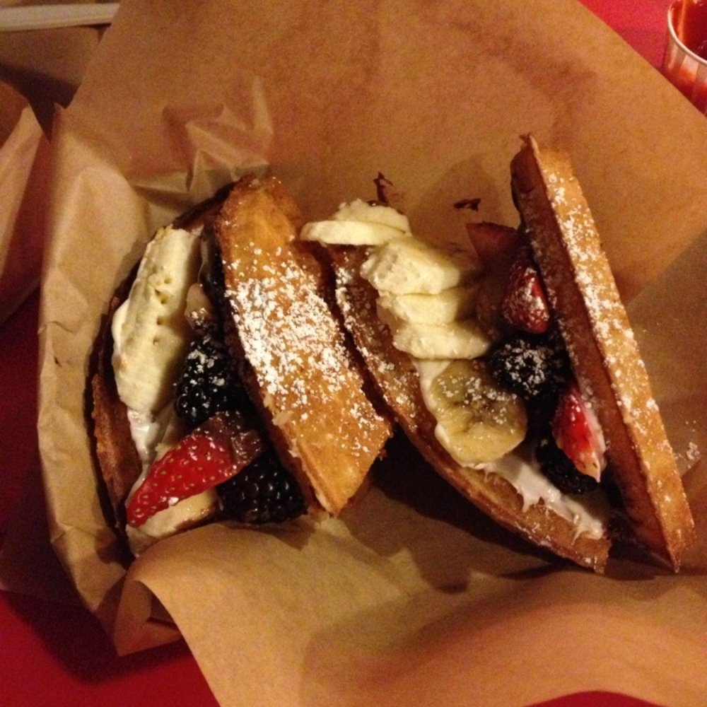 Bruxie - Nutella and banana w/ fresh seasonal berries - Sandwiches Near Me - Orange, California Bruxie - Nutella and banana w/ fresh seasonal berries - Sandwiches Near Me - Orange, California