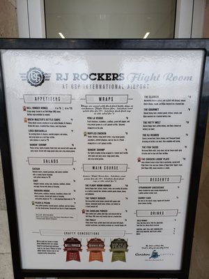 Menu photo 4 RJ Rockers Flight Room Greer, SC