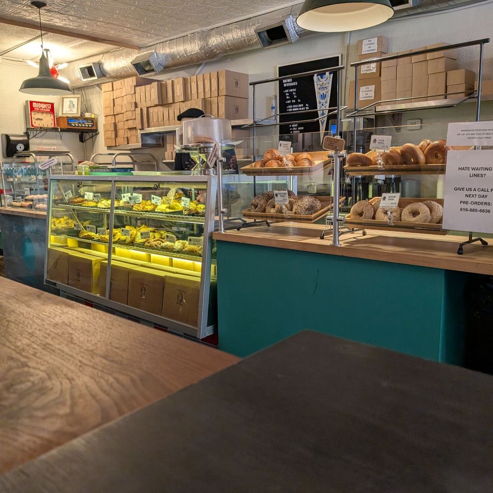 Blackhole Bakery - Display cases of croissants, bagels, mochi, and puffs - Bakeries Near Me - Kansas City, Missouri