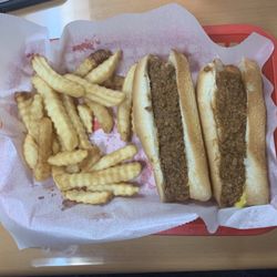Baker's Dogs - Large Hotdog meal deal: 2 hotdogs, side and drink