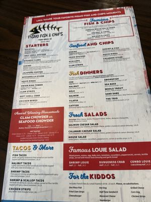 Menu photo 4 Pismo Fish & Chips Pismo Beach, CA