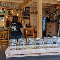Dirt Church Brewery - Flights! And beautiful wooden interior