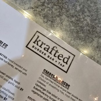 Krafted Burger Bar + Tap - The menu - Gastropubs Near Me - Bolingbrook, Illinois Krafted Burger Bar + Tap - The menu - Gastropubs Near Me - Bolingbrook, Illinois
